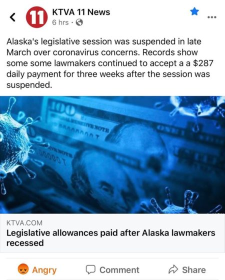 Alaska Legislators were paid Per-Diem Paid During Covid Lockdown